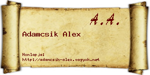 Adamcsik Alex névjegykártya