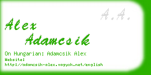 alex adamcsik business card